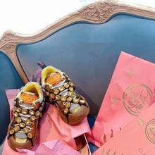 Load image into Gallery viewer, Gucci Women Flashtrek Sneaker with Removable Crystals 5.6cm Height-Gold