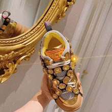Load image into Gallery viewer, Gucci Women Flashtrek Sneaker with Removable Crystals 5.6cm Height-Gold