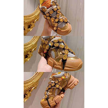 Load image into Gallery viewer, Gucci Women Flashtrek Sneaker with Removable Crystals 5.6cm Height-Gold