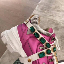 Load image into Gallery viewer, Gucci Women Flashtrek Sneaker with Removable Crystals 5.6cm Height-Pink