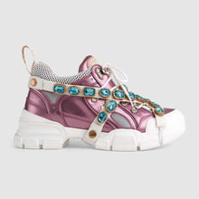 Load image into Gallery viewer, Gucci Women Flashtrek Sneaker with Removable Crystals 5.6cm Height-Pink