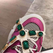 Load image into Gallery viewer, Gucci Women Flashtrek Sneaker with Removable Crystals 5.6cm Height-Pink