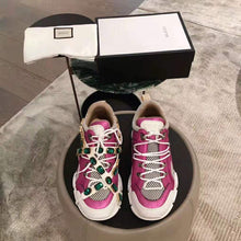Load image into Gallery viewer, Gucci Women Flashtrek Sneaker with Removable Crystals 5.6cm Height-Pink