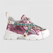 Load image into Gallery viewer, Gucci Women Flashtrek Sneaker with Removable Crystals 5.6cm Height-Pink