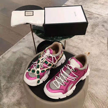 Load image into Gallery viewer, Gucci Women Flashtrek Sneaker with Removable Crystals 5.6cm Height-Pink