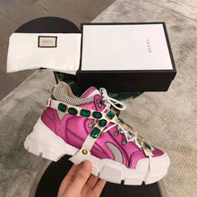 Load image into Gallery viewer, Gucci Women Flashtrek Sneaker with Removable Crystals 5.6cm Height-Pink