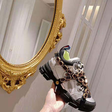 Load image into Gallery viewer, Gucci Women Flashtrek Sneaker with Removable Crystals 5.6cm Height-Silver