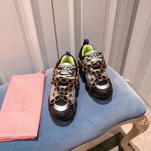 Load image into Gallery viewer, Gucci Women Flashtrek Sneaker with Removable Crystals 5.6cm Height-Silver