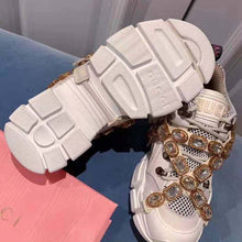 Load image into Gallery viewer, Gucci Women Flashtrek Sneaker with Removable Crystals 5.6cm Height-White