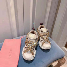 Load image into Gallery viewer, Gucci Women Flashtrek Sneaker with Removable Crystals 5.6cm Height-White
