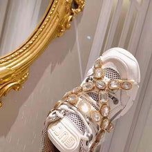 Load image into Gallery viewer, Gucci Women Flashtrek Sneaker with Removable Crystals 5.6cm Height-White