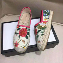 Load image into Gallery viewer, Gucci Women Flora Print Canvas Espadrille-Pink