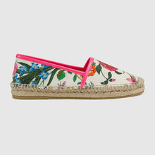 Load image into Gallery viewer, Gucci Women Flora Print Canvas Espadrille-Pink