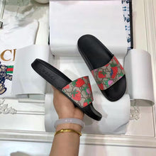 Load image into Gallery viewer, Gucci Women GG Gucci Strawberry Slide Sandal-Red