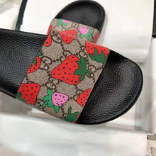 Load image into Gallery viewer, Gucci Women GG Gucci Strawberry Slide Sandal-Red