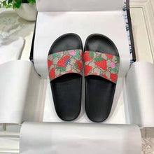 Load image into Gallery viewer, Gucci Women GG Gucci Strawberry Slide Sandal-Red