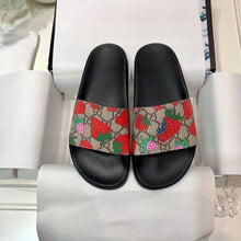 Load image into Gallery viewer, Gucci Women GG Gucci Strawberry Slide Sandal-Red