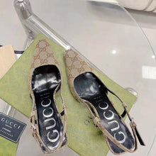 Load image into Gallery viewer, Gucci Women GG Slingback Pump Beige Ebony Original GG Canvas 8 cm Heel