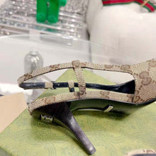 Load image into Gallery viewer, Gucci Women GG Slingback Pump Beige Ebony Original GG Canvas 8 cm Heel