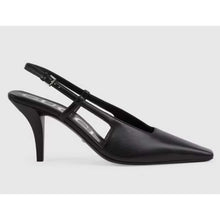 Load image into Gallery viewer, Gucci Women GG Slingback Pump Black Leather Back Ankle Buckle 8 cm Heel