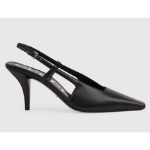 Load image into Gallery viewer, Gucci Women GG Slingback Pump Black Leather Back Ankle Buckle 8 cm Heel
