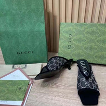 Load image into Gallery viewer, Gucci Women GG Slingback Pump Black Mesh GG Crystals Low 4 cm Heel