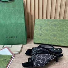 Load image into Gallery viewer, Gucci Women GG Slingback Pump Black Mesh GG Crystals Low 4 cm Heel