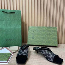 Load image into Gallery viewer, Gucci Women GG Slingback Pump Black Mesh GG Crystals Low 4 cm Heel