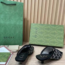 Load image into Gallery viewer, Gucci Women GG Slingback Pump Black Mesh GG Crystals Low 4 cm Heel