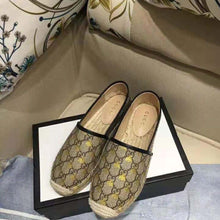 Load image into Gallery viewer, Gucci Women GG Supreme Bees Espadrille 2 cm Platform-Gold