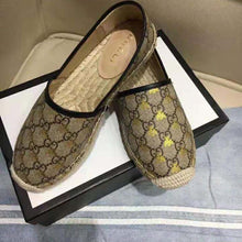 Load image into Gallery viewer, Gucci Women GG Supreme Bees Espadrille 2 cm Platform-Gold