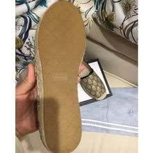 Load image into Gallery viewer, Gucci Women GG Supreme Bees Espadrille 2 cm Platform-Gold