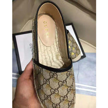 Load image into Gallery viewer, Gucci Women GG Supreme Bees Espadrille 2 cm Platform-Gold