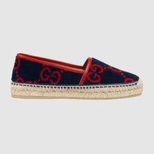 Load image into Gallery viewer, Gucci Women GG Terry Cloth Espadrille 2 cm Platform-Navy