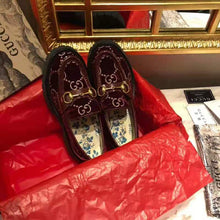 Load image into Gallery viewer, Gucci Women GG Velvet Lug Sole Loafer in GG Velvet 2.5 cm Heel-Red