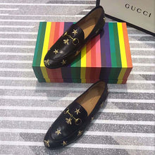 Load image into Gallery viewer, Gucci Women Gucci Jordaan Embroidered Leather Loafer 1.27cm Heel-Black