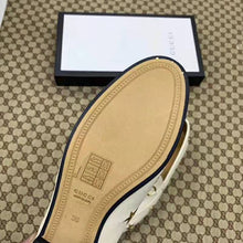 Load image into Gallery viewer, Gucci Women Gucci Jordaan Embroidered Leather Loafer 1.27cm Heel-White
