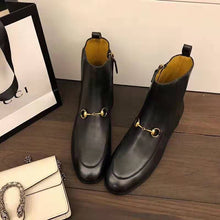 Load image into Gallery viewer, Gucci Women Gucci Jordaan Leather Ankle Boot in Black Leather 1.3 cm Heel