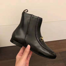 Load image into Gallery viewer, Gucci Women Gucci Jordaan Leather Ankle Boot in Black Leather 1.3 cm Heel