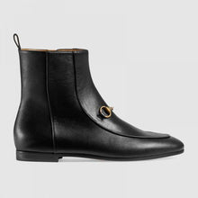 Load image into Gallery viewer, Gucci Women Gucci Jordaan Leather Ankle Boot in Black Leather 1.3 cm Heel