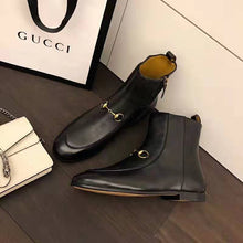 Load image into Gallery viewer, Gucci Women Gucci Jordaan Leather Ankle Boot in Black Leather 1.3 cm Heel
