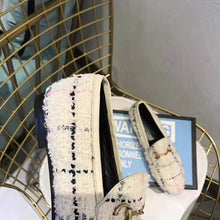 Load image into Gallery viewer, Gucci Women Gucci Jordaan Tweed Loafer 1.3 cm Heel-Beige