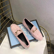 Load image into Gallery viewer, Gucci Women Gucci Jordaan Tweed Loafer 1.3 cm Heel-Pink
