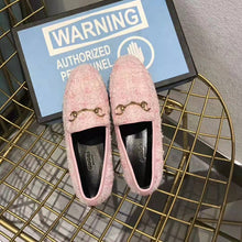 Load image into Gallery viewer, Gucci Women Gucci Jordaan Tweed Loafer 1.3 cm Heel-Pink