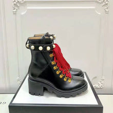 Load image into Gallery viewer, Gucci Women Gucci Leather Ankle Boot in Black Shiny Leather 7.6 cm
