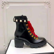 Load image into Gallery viewer, Gucci Women Gucci Leather Ankle Boot in Black Shiny Leather 7.6 cm