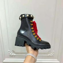 Load image into Gallery viewer, Gucci Women Gucci Leather Ankle Boot in Black Shiny Leather 7.6 cm