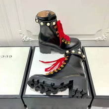 Load image into Gallery viewer, Gucci Women Gucci Leather Ankle Boot in Black Shiny Leather 7.6 cm