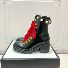 Load image into Gallery viewer, Gucci Women Gucci Leather Ankle Boot in Black Shiny Leather 7.6 cm