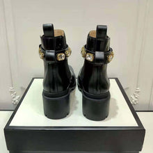 Load image into Gallery viewer, Gucci Women Gucci Leather Ankle Boot with Belt in Black Leather 6 cm Heel